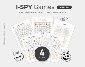 I Spy Game Halloween Activity, Halloween Party Game, Classroom Activity, Family Spooky Puzzle Games Printable, VOL.04, H07