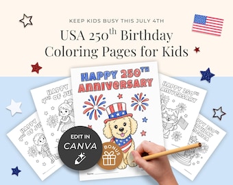 Patriotic Coloring Pages Kids Party Favors Printable Classroom Independence Worksheets Educational Material Teacher Resource Digital