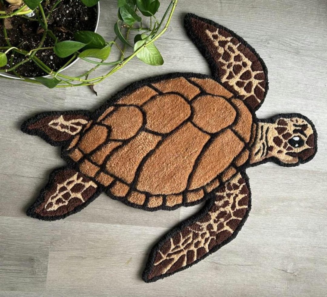 Turtle Rug Cream Sea Turtle Rug - Etsy