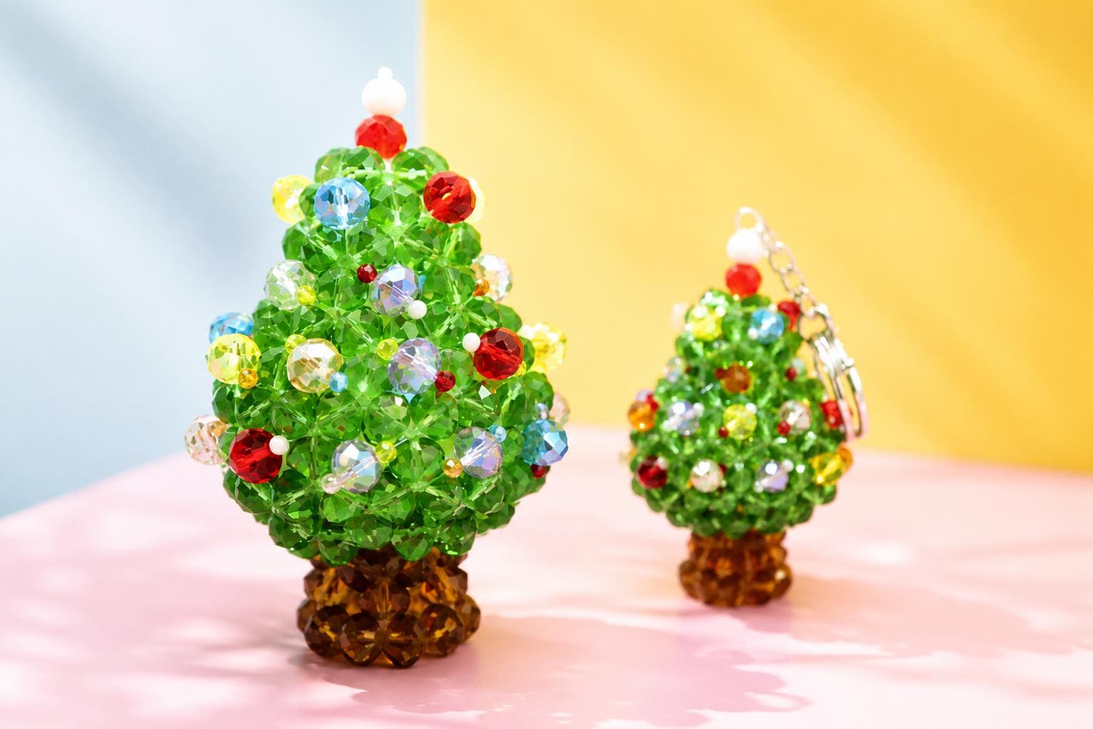 34 Space-Saving Christmas Decor Ideas for Apartments 26 Beaded Christmas Tree ornament, Handmade Crystal Holiday Decor, Mini…