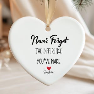 Custom Name Thank You Ornament: Heart Keepsake Gift