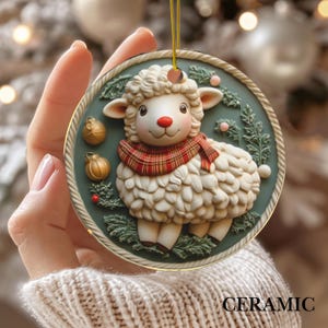 Schaf Weihnachtsbaumschmuck, Bauernhaus-Liebhaber-Geschenk für sie Verzierung, Bauernhof begabte Krippen-Andenken, Bauernhofverzierung 2024 Nuture Gifted Bauer