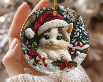 Cat Christmas Ornament, Funny Cats Ornament, Cat Owner Gift, Christmas Tree Cat Ornament, Cat Mom Gifts, Cat Lover Gift, Xmas Gift For Her