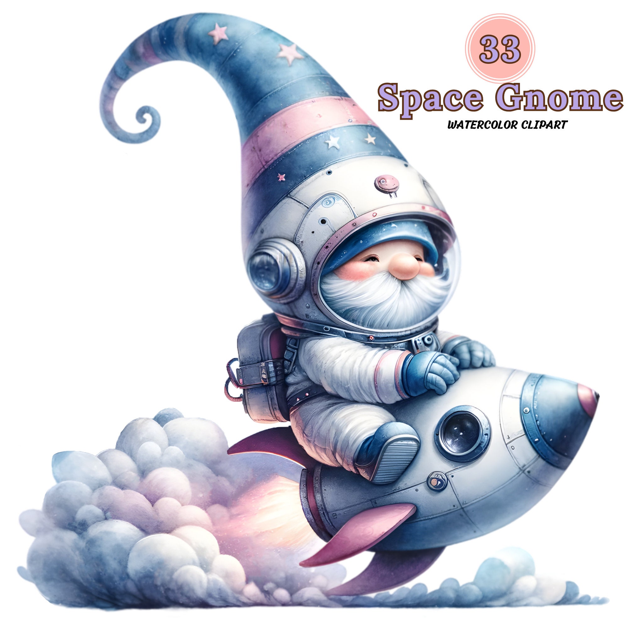 Space Gnomes Clipart Space Gnomes PNG Rocket Gnome Cute Gnomes Clipart ...