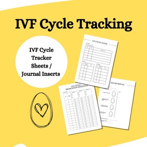 IVF Cycle Tracking IVF Tracker Egg Freezing IVF Log Ultrasound Blood Test Medication Medical Journal Insert Assisted Reproduction