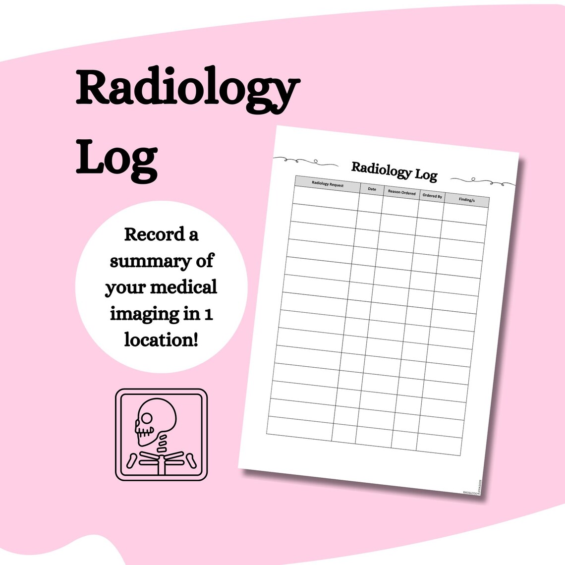 Radiology Log Scans Medical Imaging Radiology Tracker Xray Log Chronic ...