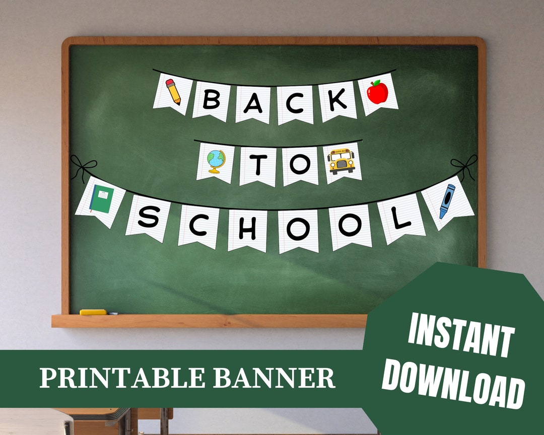 Printable Banner for Back to School, Decoration to Welcome Your ...