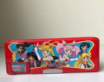 RARE Vintage Sailor Moon Super S Pencil Box Pen Case Limited 90s