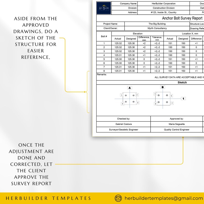 Anchor Bolt Setting Survey Report Form, Cast - in and Anchor Bolt ...