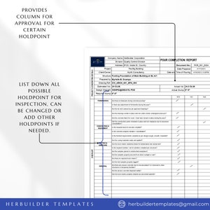 Peut inclure: Une liste de contr&ocirc;le pour un rapport de fin de coul&eacute;e pour un projet de construction. La liste de contr&ocirc;le comprend des sections pour le coffrage, le b&eacute;tonnage et l'&eacute;quipement, les essais et l'&eacute;chantillonnage, et g&eacute;n&eacute;ral. Le rapport comprend des informations sur le projet, le client et le volume estim&eacute; et r&eacute;el de b&eacute;ton coul&eacute;.