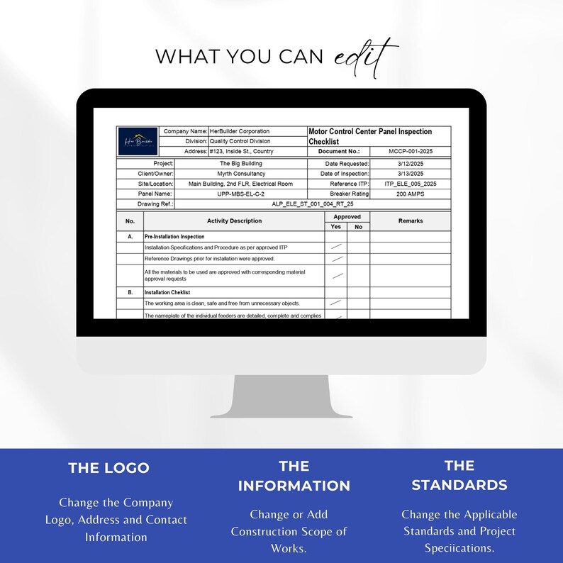 Motor Control Center Panel Checklist, MCC Panel Checklist, Panel Board ...