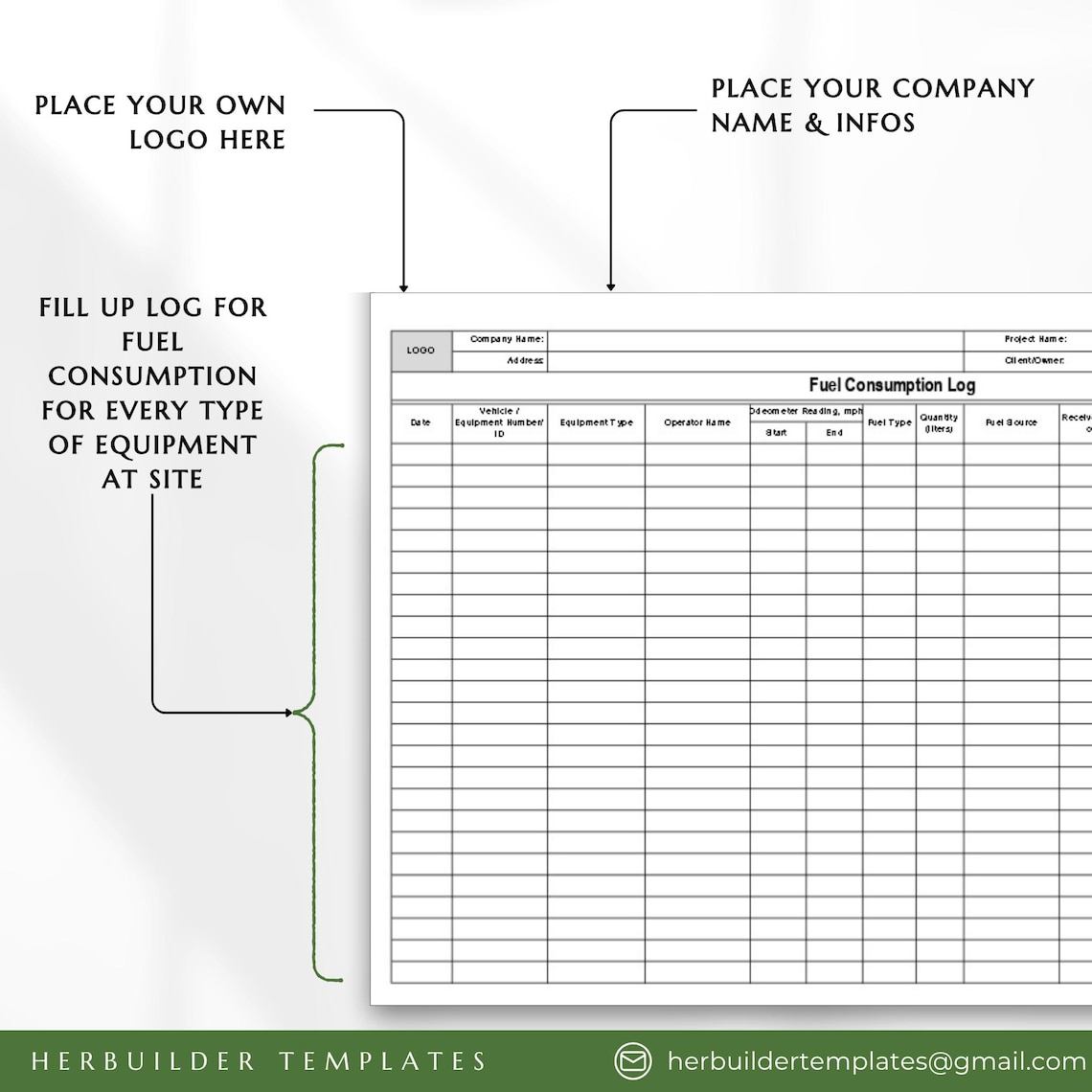 Fuel Consumption Log, Fuel Record Form, Fuel Withdrawal Monitoring Form ...