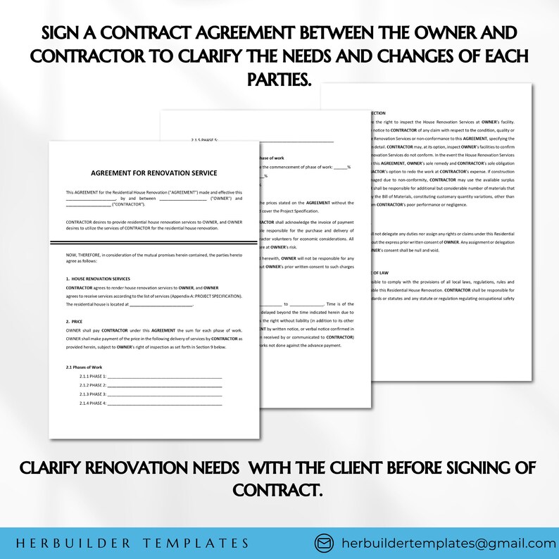 View of Renovation Services Agreement, House Improvement Contract, Additional ...