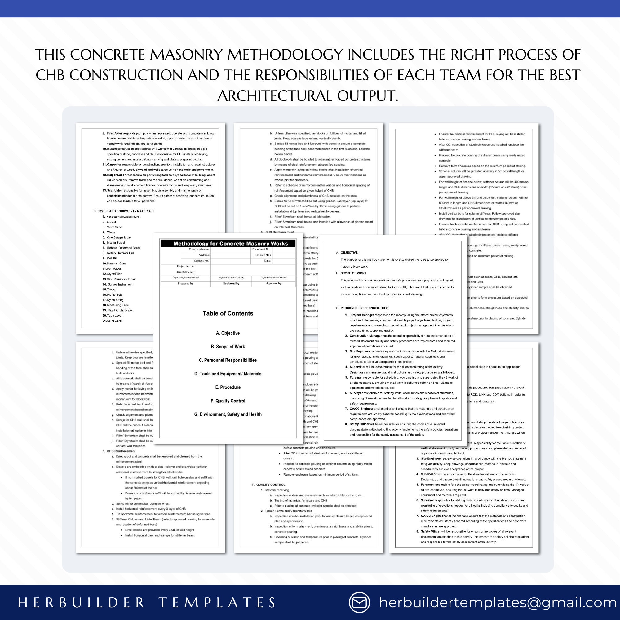 Methodology for Concrete Masonry Works, Method Statement for Blockworks ...