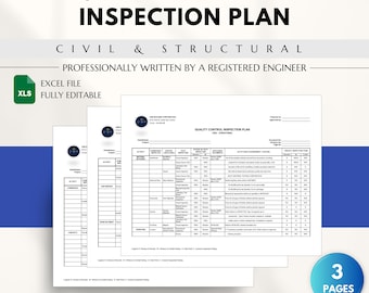 Quality Control Inspection Plan Template for Civil and Structural Works, Inspection and Test Plan, Construction Standard and Specifications