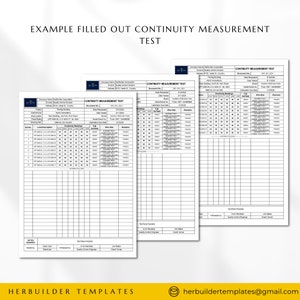 Continuity Test Form, Electrical Testing Template, Testing and ...
