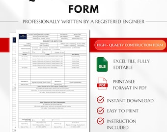 Request for Inspection, Inspection Work Request, Construction Activity Request, Construction Forms, Inspection of Construction Progress