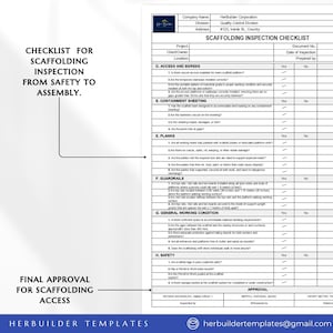 Scaffolding Inspection Checklist, Scaffolding System, Scaffolding ...