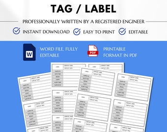 Concrete Sample Tag and Label, Concrete Sampling, Concrete Cylinder Tags, Concrete Construction Forms, Quality Control Labels,Concrete Label