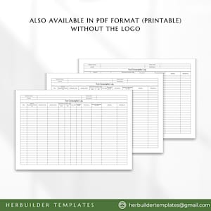 Fuel Consumption Log, Fuel Record Form, Fuel Withdrawal Monitoring Form ...