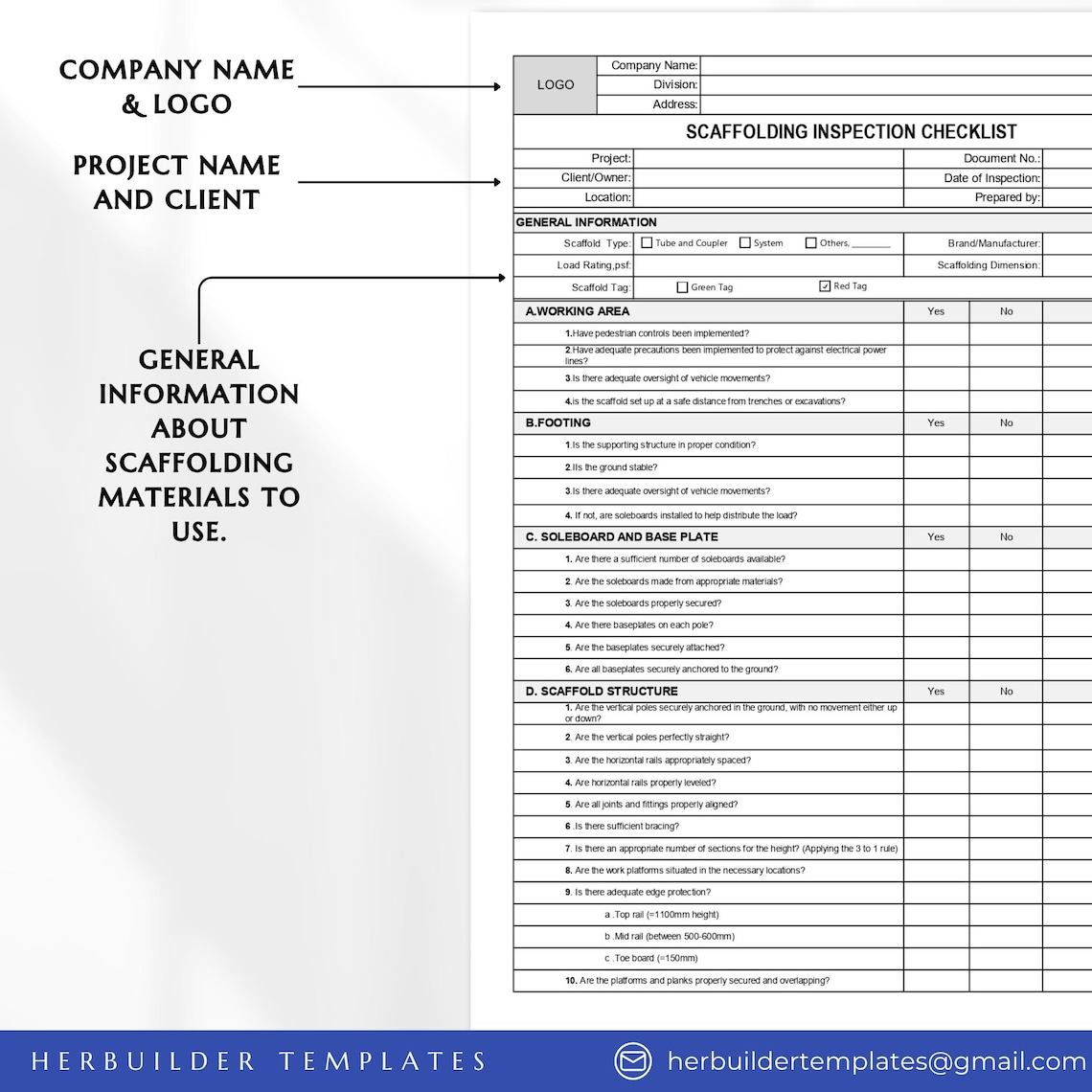 Scaffolding Inspection Checklist, Scaffolding System, Scaffolding ...