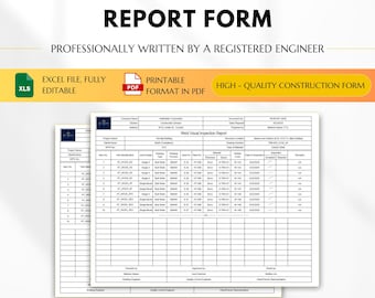 Weld Visual Inspection Report, Weld Report Form, Welding Inspection Form, Weld Fit-Up Inspection Form, Welding Workmanship Report