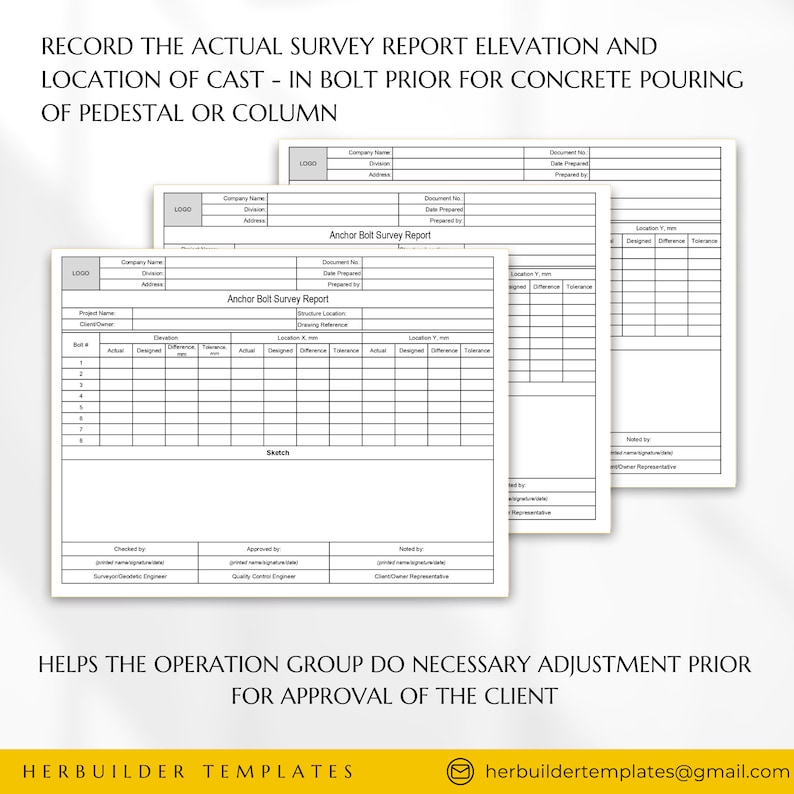 Anchor Log Form.pdf Anchor Bolt Setting Survey Report Form, Cast - in and Anchor Bolt ...
