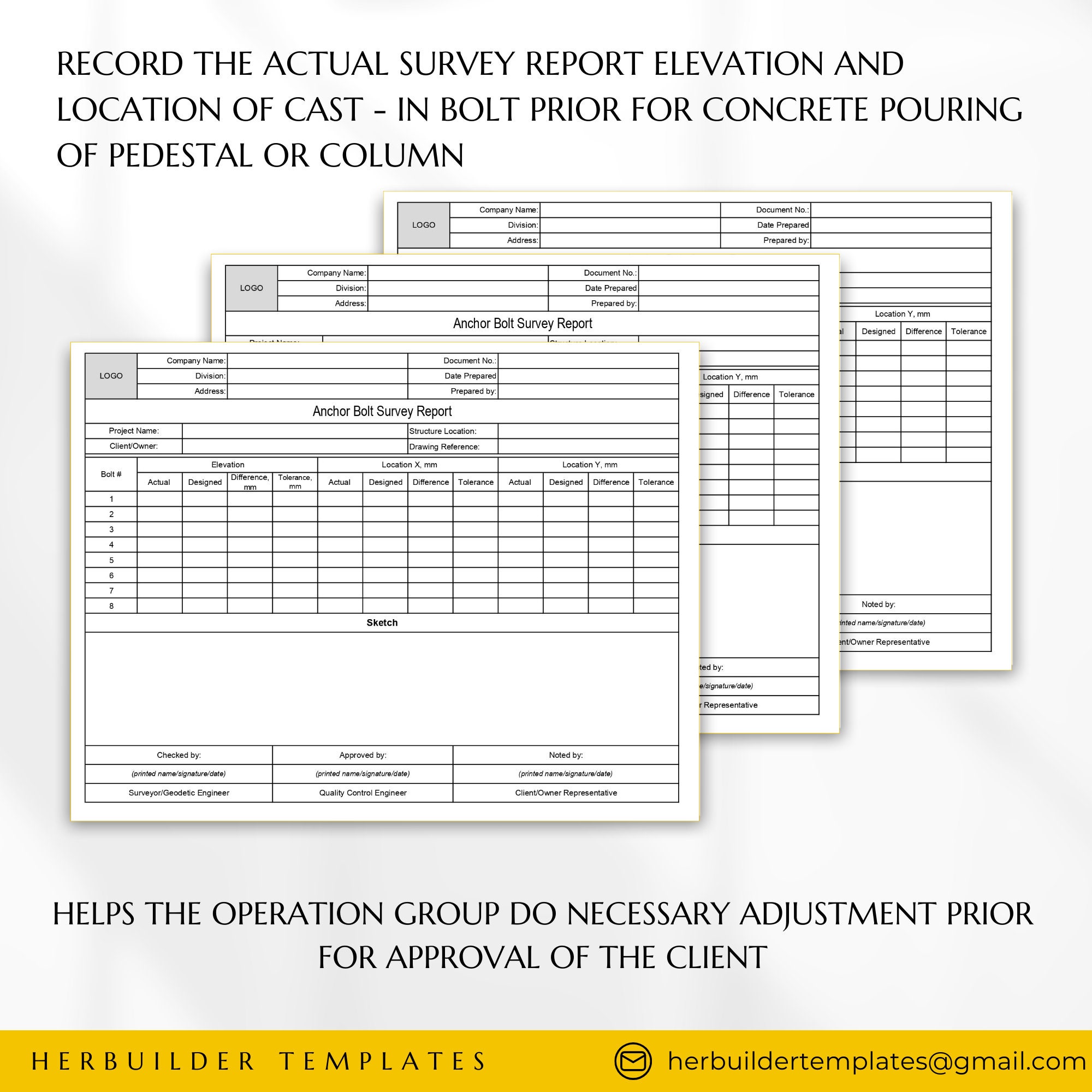 Anchor Bolt Setting Survey Report Form, Cast - in and Anchor Bolt ...