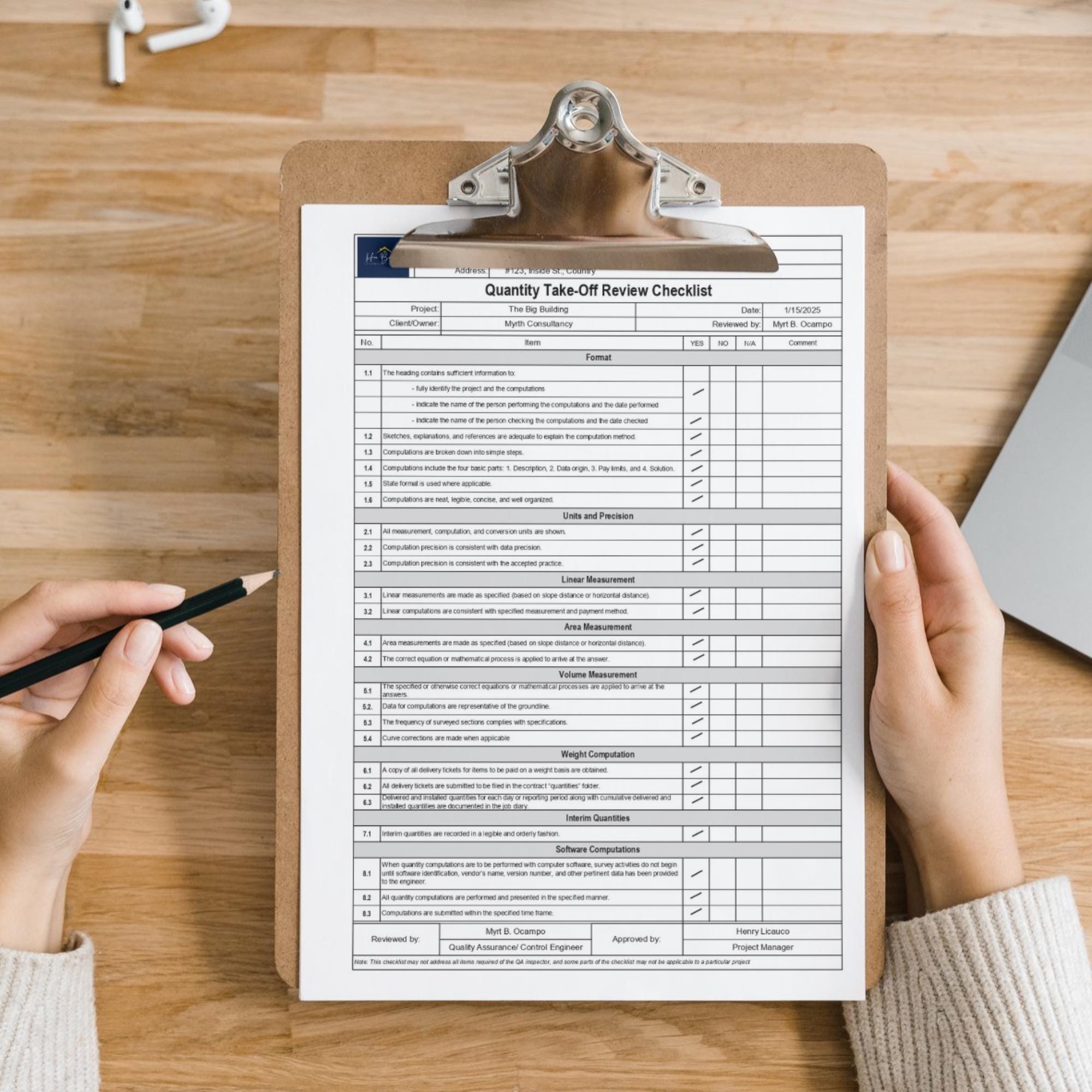 Quantity Take-off Review Checklist, Construction Materials Take-off ...