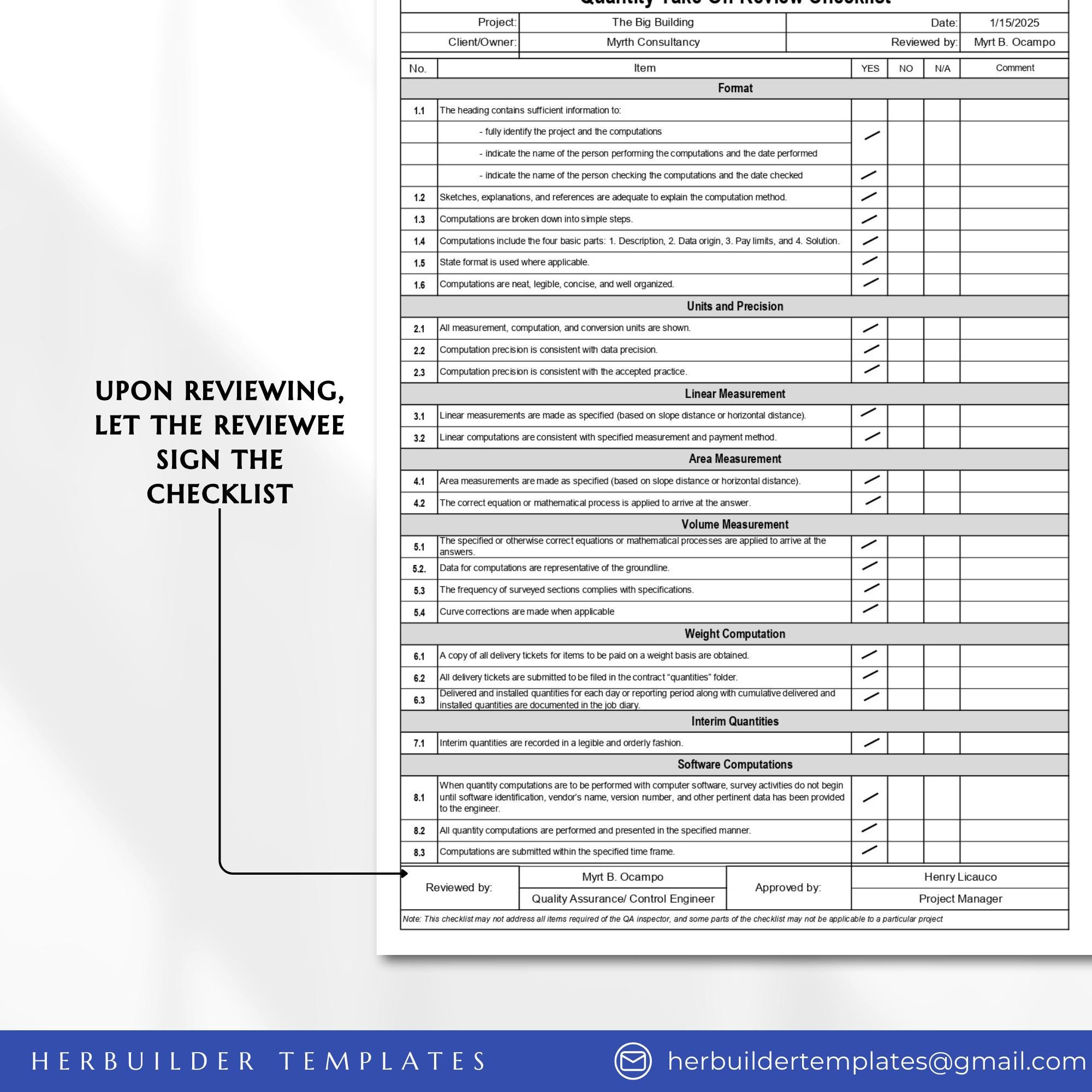 Quantity Take-off Review Checklist, Construction Materials Take-off ...