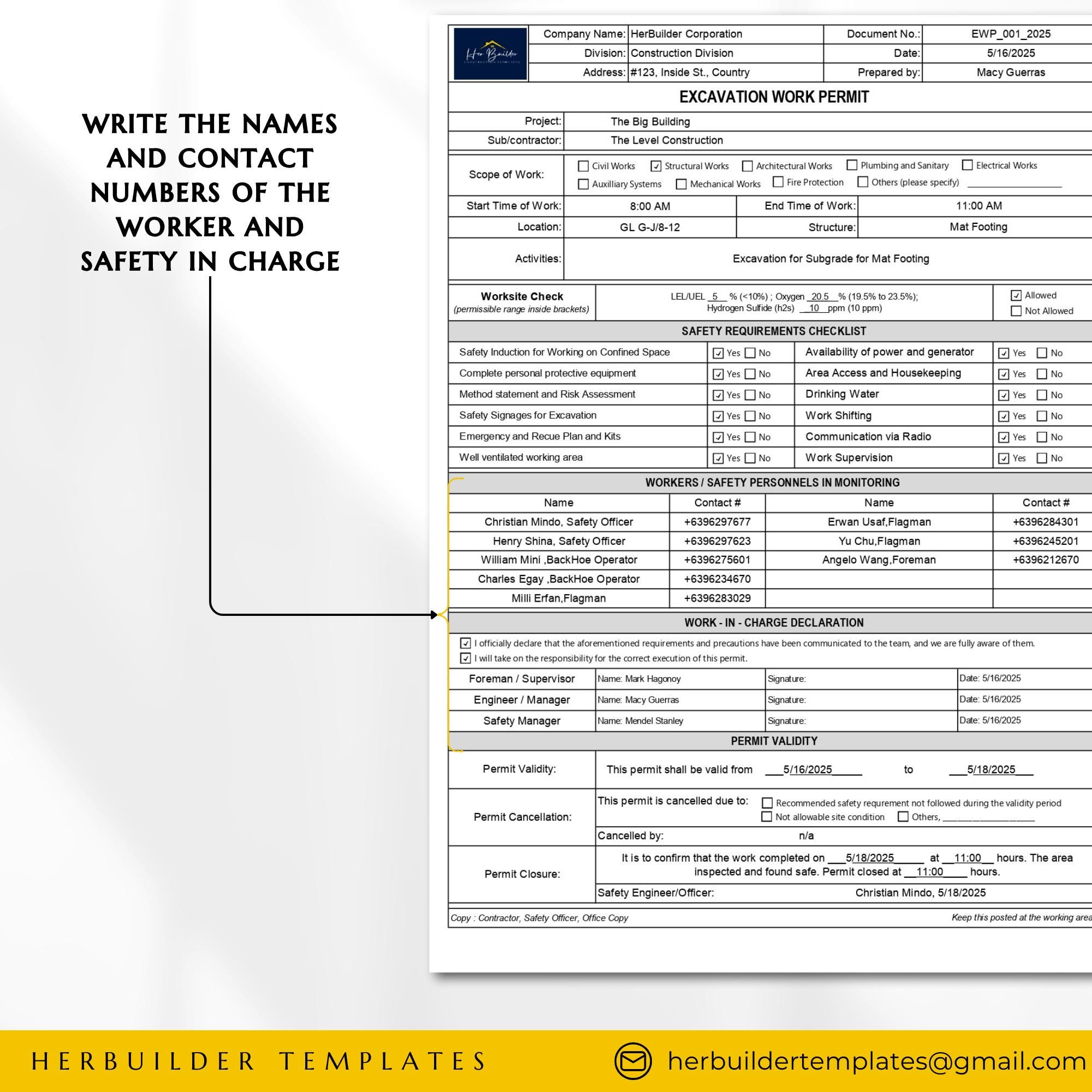 Excavation Work Permit, Construction Excavation Work, Digging at ...