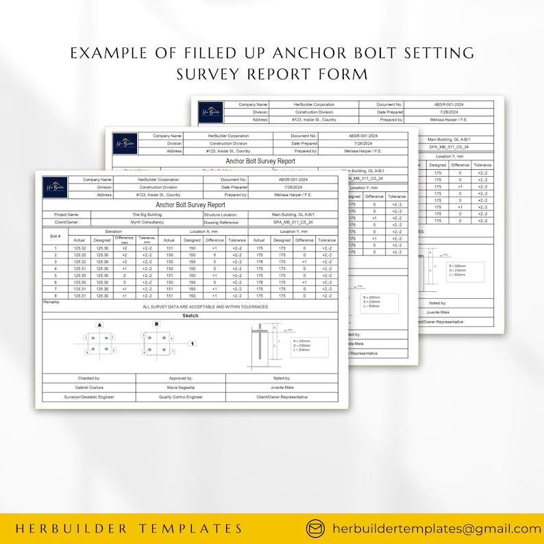 Anchor Bolt Setting Survey Report Form, Cast - in and Anchor Bolt ...