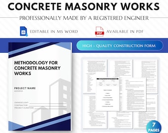 Methodology for Concrete Masonry Works, Method Statement for Blockworks, Construction Method for Hollow Block Laying, CHB Construction