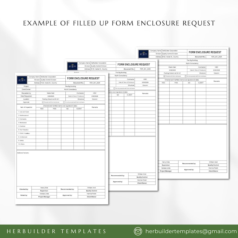 Formworks Enclosure Request Form, Structure Enclosure Form, Form ...