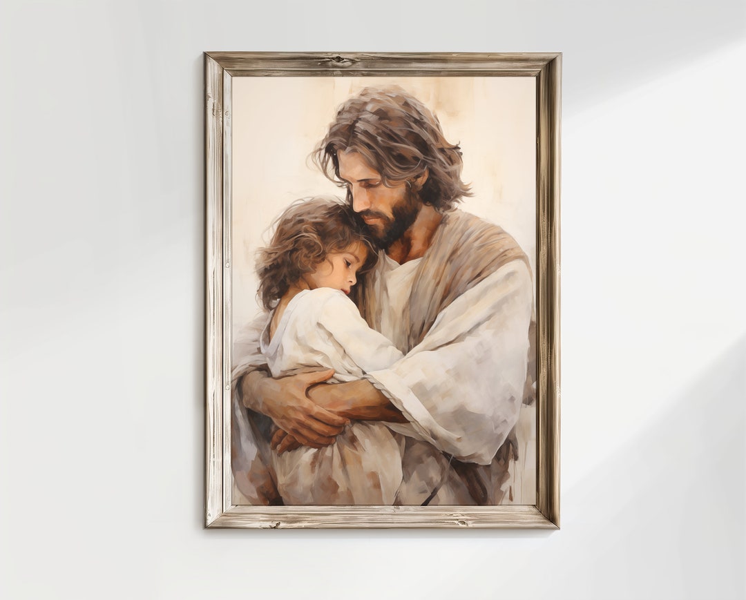 Jesus Embracing Young Boy Jesus Christ Art Digital Download Jesus