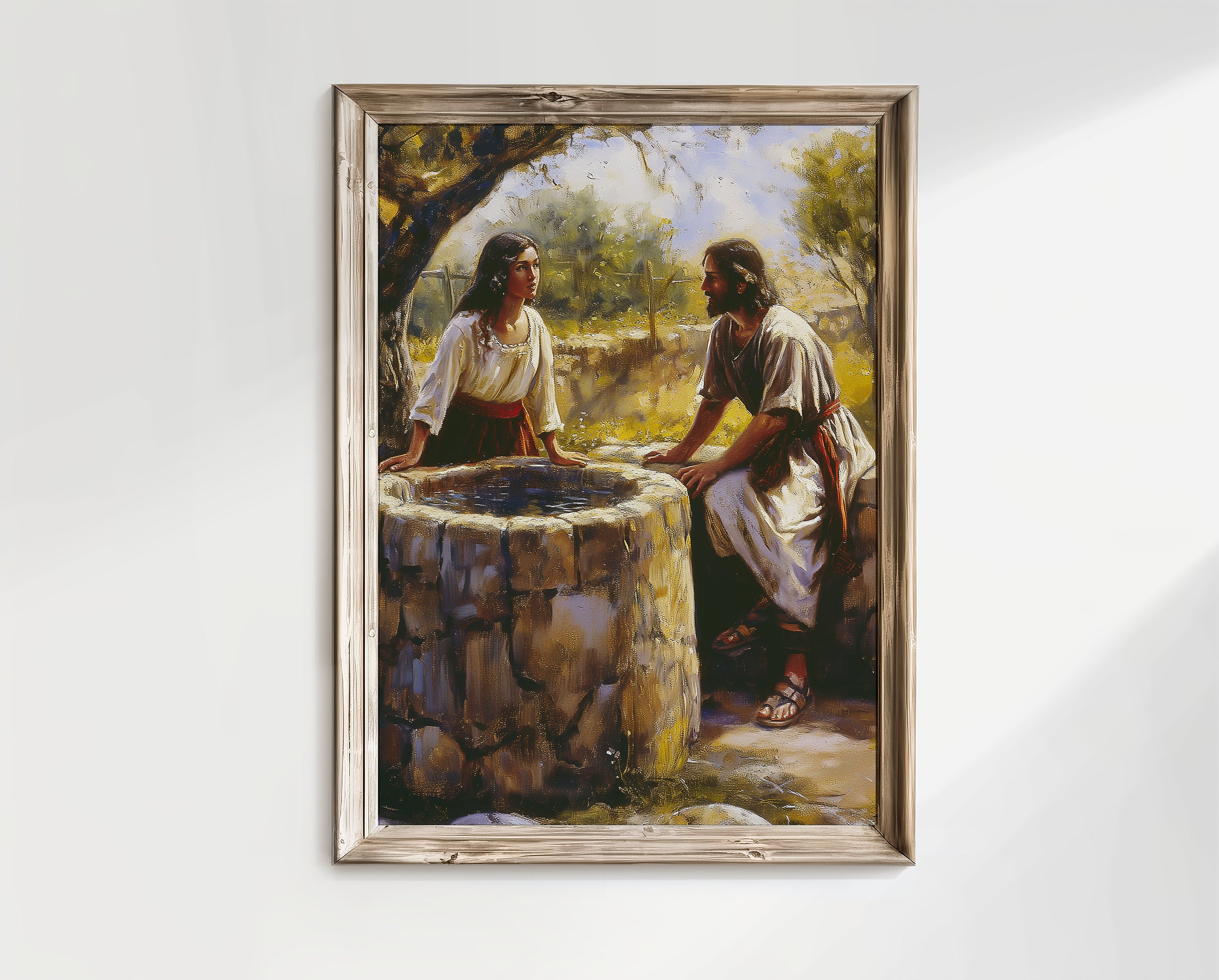 Woman at the Well Jesus Christ and Samaritan Woman Photine of Samaria Christian Art Jesus Christ Wall Art LDS Catholic