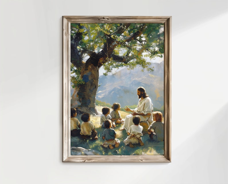 Jesucristo enseñando a los niños Jesús pintando a Cristo con niños ...