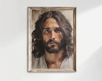 Gesicht Jesus Christus Digitale Kunst Jesus Download Druckbare Jesus Malerei Aquarell Gesicht Gottes Christliche Kunst Jesus Christus Kunst Christian