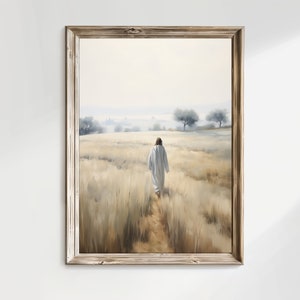 Jesus walking through wheat fields Harvest Time Jesus Christ Artwork Painting Water Color Christian LDS Art Journey with Jesus V3