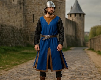 Vikinga Renässans Tunika för Herr, Medeltida Krigarskjorta, LARP Cosplay Kostym, Pirat Ren Faire Tunika, Historisk Riddare Överrock Outfit