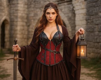 Mittelalterliches Piraten Korsett für Erwachsene, Gothic Ritter Korsett für Erwachsene, Vintage Steampunk Larp Korsett, Renaissance Wikinger Cosplay, Halloween Korsett
