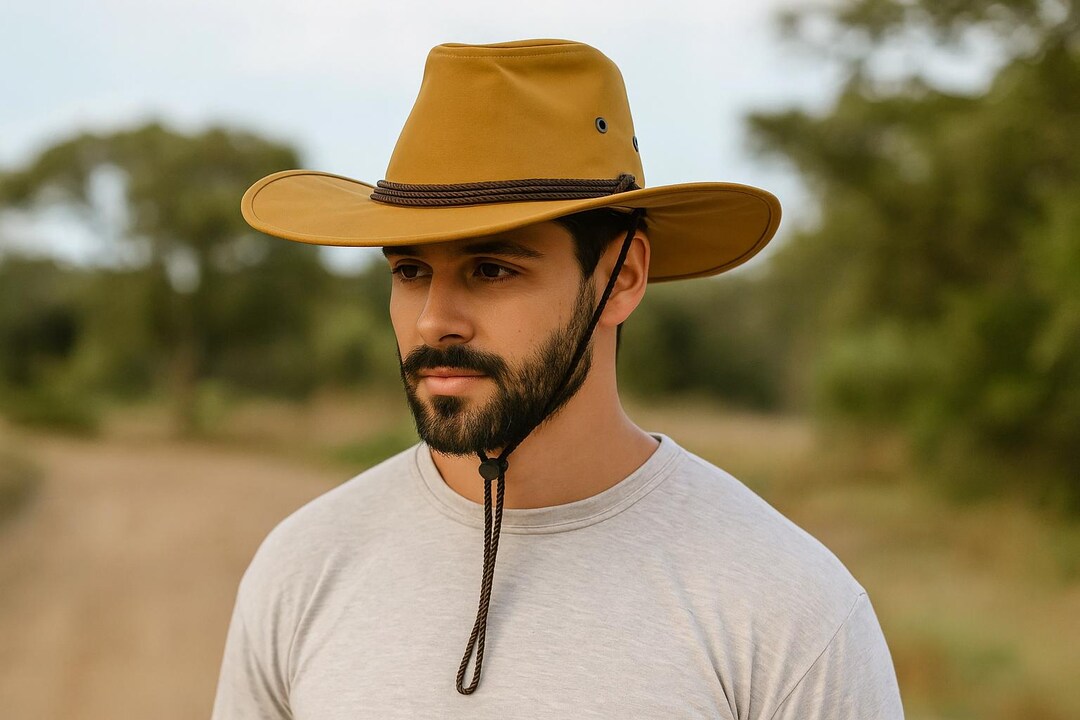 Wide Brim Cowboy Hat with Chinstrap Western Cowgirl Hat for Party Cow Print Cowboy Hat Brown Rodeo Rhinestone Chin Strap  main image 3
