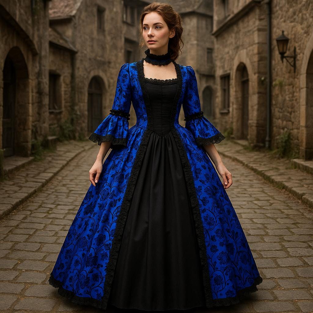 navy blue dress for baby girl Black and Silver Ballgown, Victorian, Vampire, Renaissance, Halloween, Steampunk, Wedding, Pirate, Masquerade, Costume main image 1