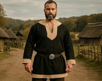 Medieval Pirate Shirt for Mens, Renaissance Viking Tunic, LARP Knight Costume Shirt, Ren Faire Festival Outfit, Vintage Medieval Cosplay Top