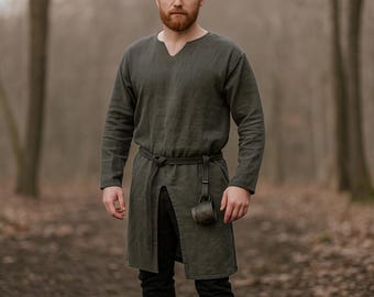 Medieval Renaissance Men’s Tunic, Viking Pirate Larp Costume, Knight Ren-fair Cosplay Costume, Halloween Historical Festival Fantasy Tunic