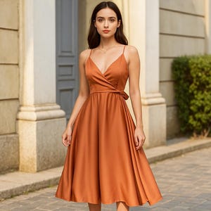 calf length bridesmaid dresses A-line Satin Off Shoulder Tea-Length Wedding Dresses, Wedding Gown, MW721