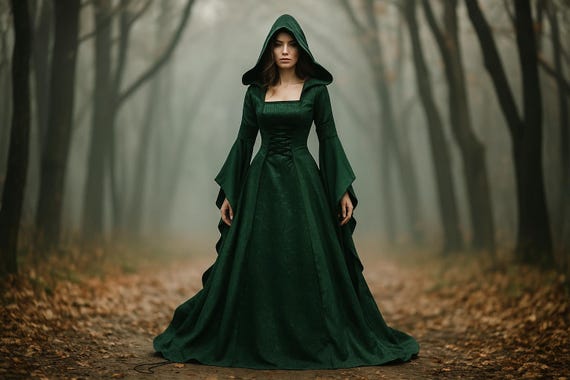 dark green queen dress Dark Green Jacquard Corset Dress main image 0