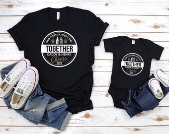 Our First Father&#39;s Day Matching Shirt, Custom Dad and Me Shirt, Personalized 1st Father Day Shirt, New Dad Shirt, Gift for New Dad and Baby