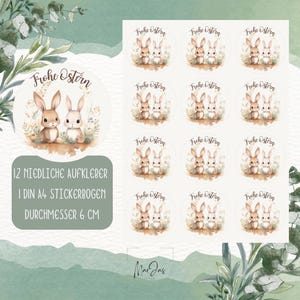 Oster Aufkleber | Stickerbogen Ostern | Frohe Ostern Sticker | Ostersticker | Geschenkaufkleber Ostern | Geschenkdekoration Ostern