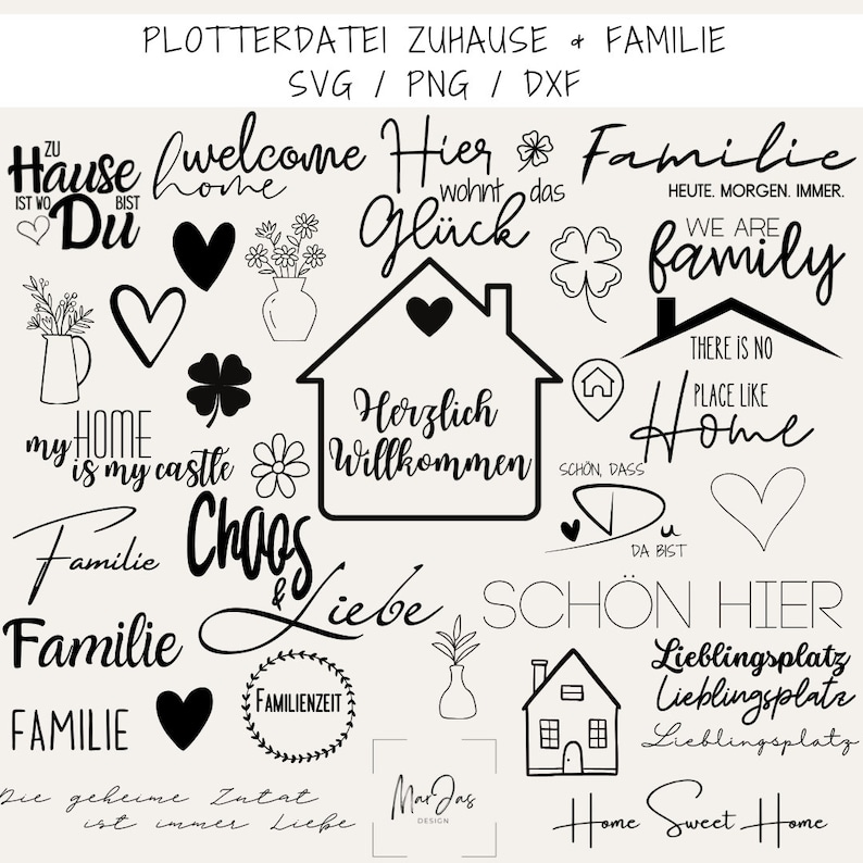 Home & Family Plotter File | SVG | PNG | DXF | Instant Download ...